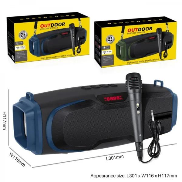 Мощна мини ВТ колонка с микрофон NEWRIXING NR-6012M — снимка 2