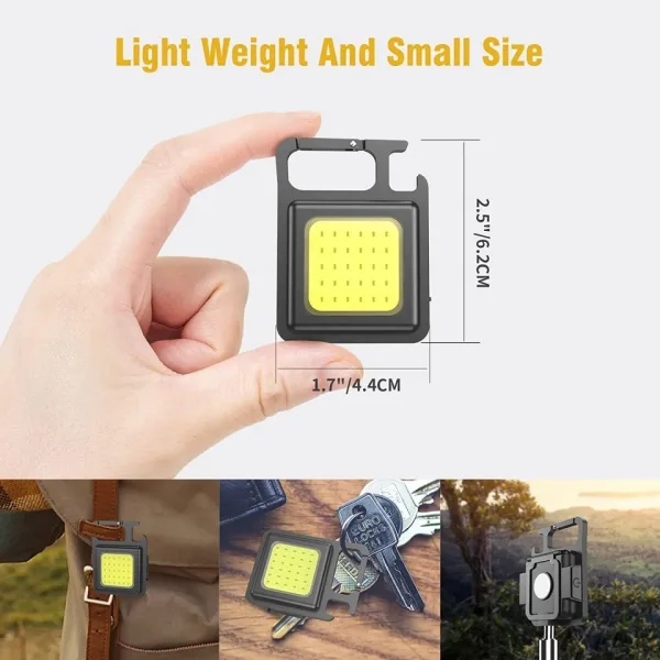 Водоустойчив COB LED фенер-ключодържател отварачка — снимка 4