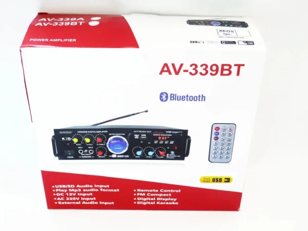 Аудио усилвател UKC AV-339B, караоке, USB порт, SD слот, MP3, FM — снимка 6
