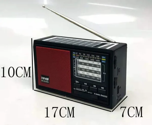 Соларно радио FM AM SW модел ns 2038sl BT,USB TF card — снимка 6