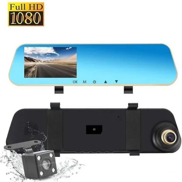 DVR Регистратор - Огледало за автомобил с две камери — снимка 2