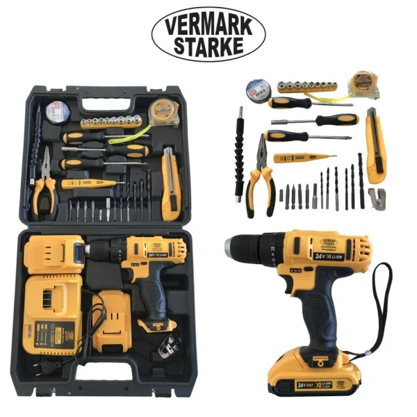Акумулаторен винтоверт VERMARK STARKE 24V с 2 батерии — снимка 2