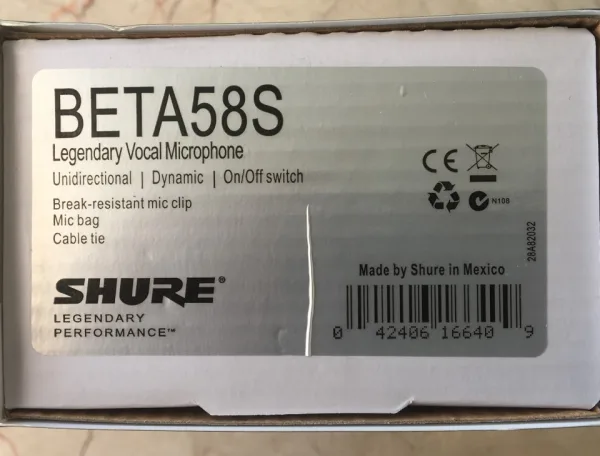 Професионален /караоке/ микрофон SHURE BETA 58S — снимка 4