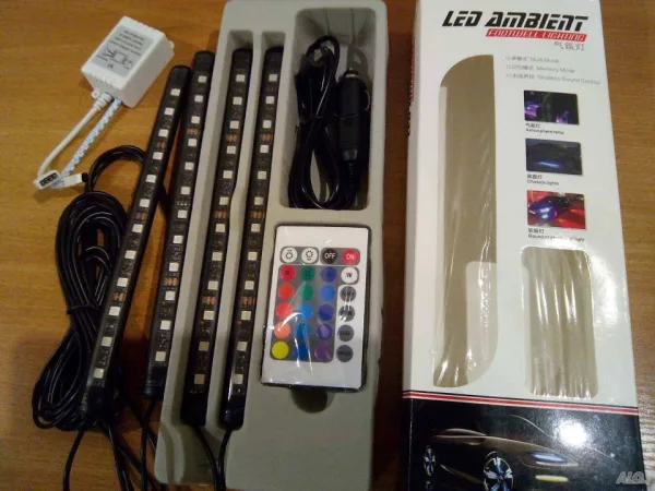 LED Ленти за вътрешно и външно осветление на кола RGB с дистанционно — снимка 2