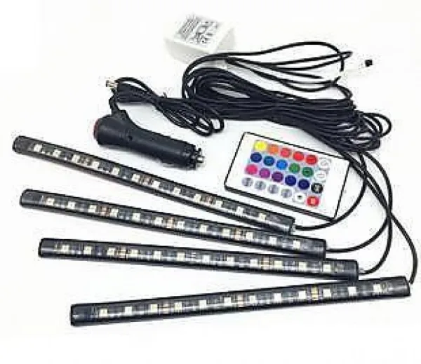 LED Ленти за вътрешно и външно осветление на кола RGB с дистанционно — снимка 3