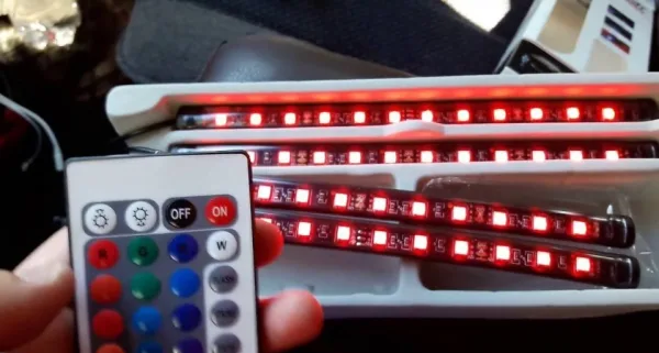 LED Ленти за вътрешно и външно осветление на кола RGB с дистанционно — снимка 6