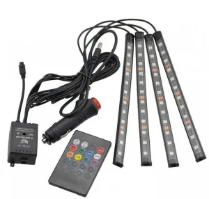 LED Ленти за вътрешно и външно осветление на кола RGB с дистанционно