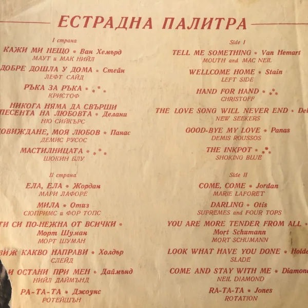 Голяма грамофонна плоча Естрадна палитра / 1973 - № ВТА 1580 — снимка 2