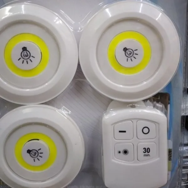 Комплект 3 COB LED димиращи лампи с дистанционно и таймер — снимка 2