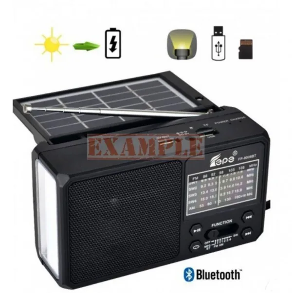 Соларно Радио- Bluetooth,USB,SD+LED Фенер 9006 BT-S — снимка 2