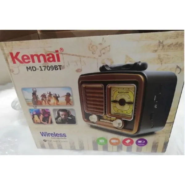 Ретро - FM/AM/SW ,USB TFт радио - Kemai MD-1709BT — снимка 4