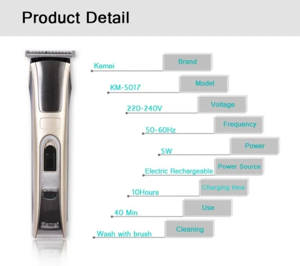 Kemei KM-5017 Тример 3 — снимка 5