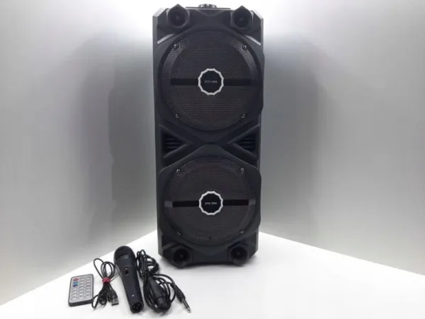 Двойна Караоке колона 2х6" ,активна тонколона с микрофон: KTX-1054 — снимка 6