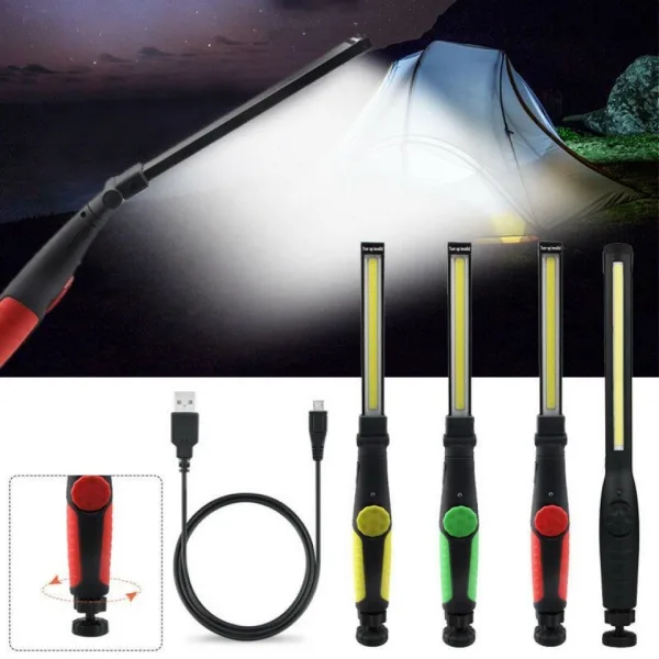 Работна акумулаторна лампа BL-W55 LED, 360 градуса, магнит, димер 100-700 лумена — снимка 5