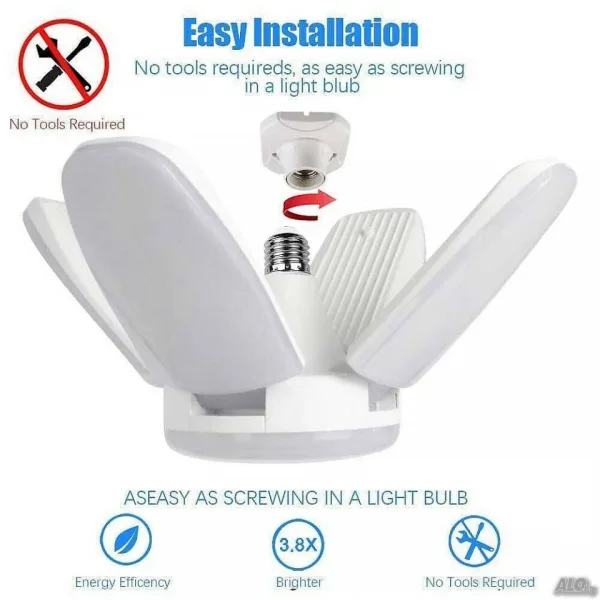LED Сгъваема лампа- крушка цокъл Е27, 60W — снимка 2