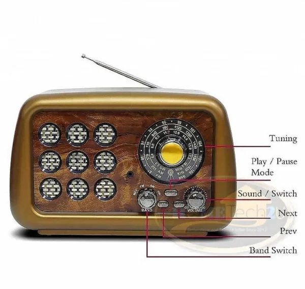 Ретро радио Kemai MD-1901BT Bluetooth MP3 USB акумулатор — снимка 2
