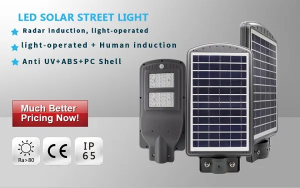 Соларна лампа 60W с pir датчик за движение, IP65 + дистанционно — снимка 7