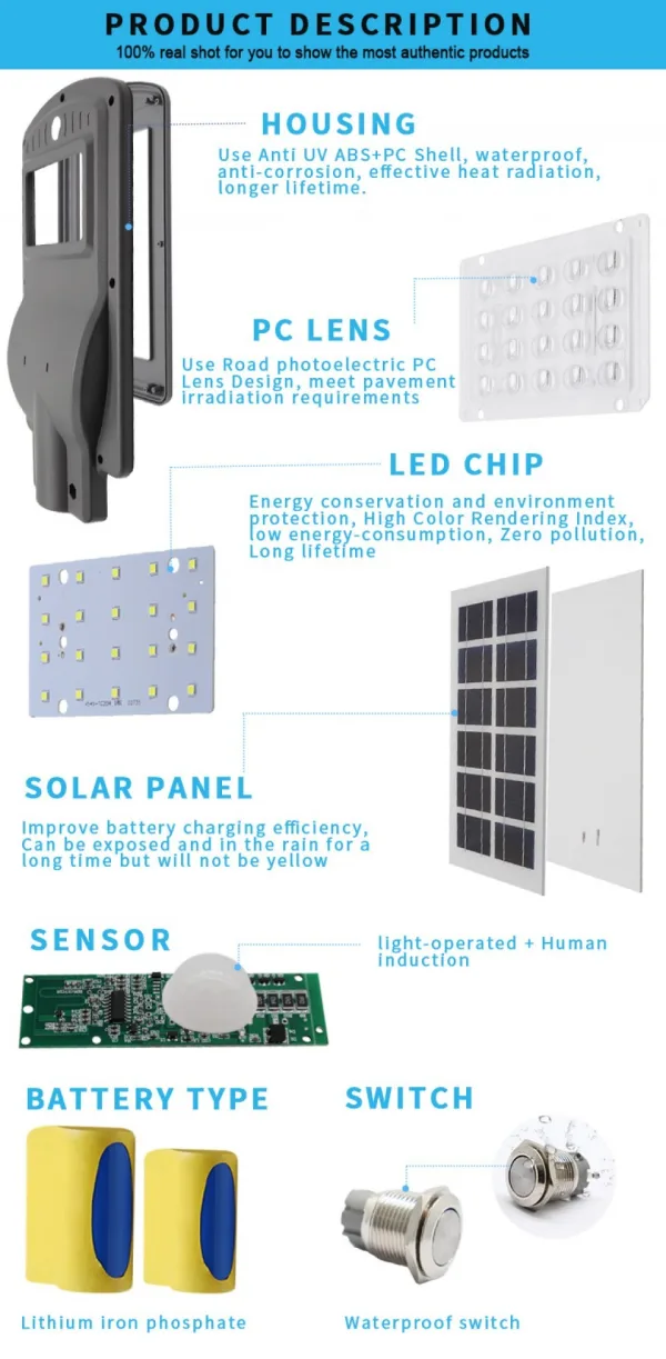 Соларна лампа 60W с pir датчик за движение, IP65 + дистанционно — снимка 8