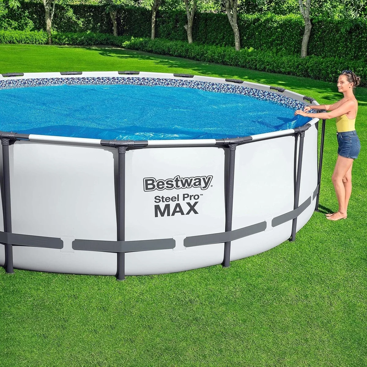Сглобяем Басейн Bestway 56950 Steel Pro Max с филтърна помпа 427×107см