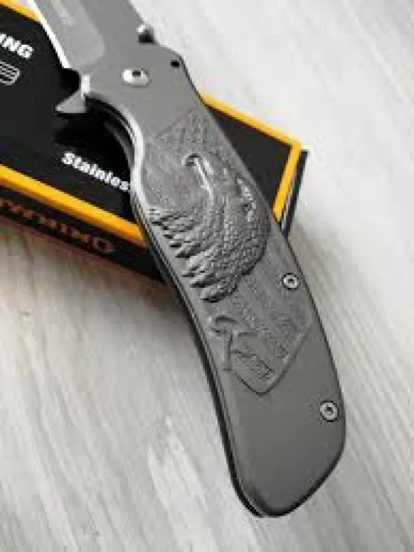 Browning pocket knife автоматичен нож с 3Д орел на дръжката — снимка 2