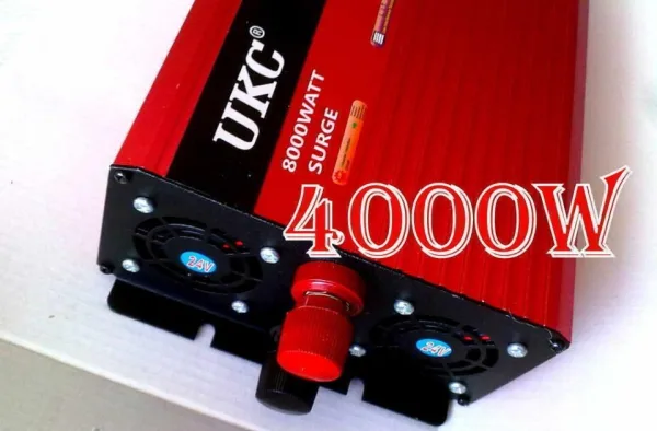 Качествен инвертор за автомобил или камион 12V/24V-220V, - 4000W (UKS) — снимка 2