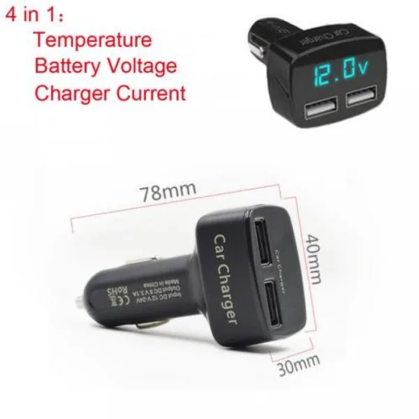 Волтметър - Термометър за кола  и USB charger, 3 in 1 — снимка 4