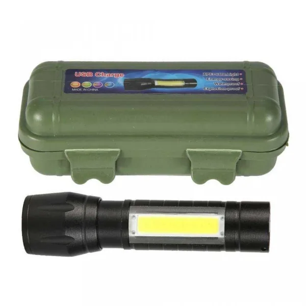Акумулаторен USB мини фенер, CREE, COB LED светлина, зуум, — снимка 2