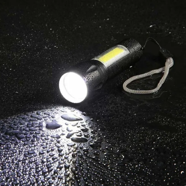 Акумулаторен USB мини фенер, CREE, COB LED светлина, зуум, — снимка 3