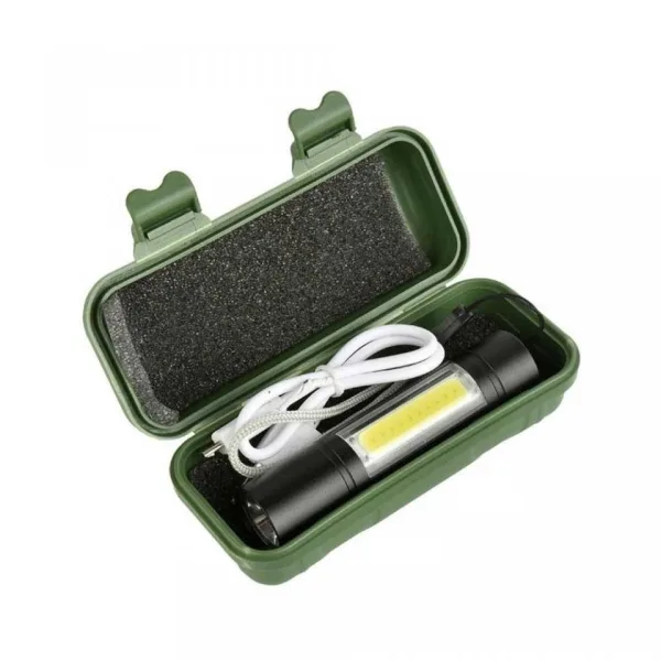 Акумулаторен USB мини фенер, CREE, COB LED светлина, зуум, — снимка 4