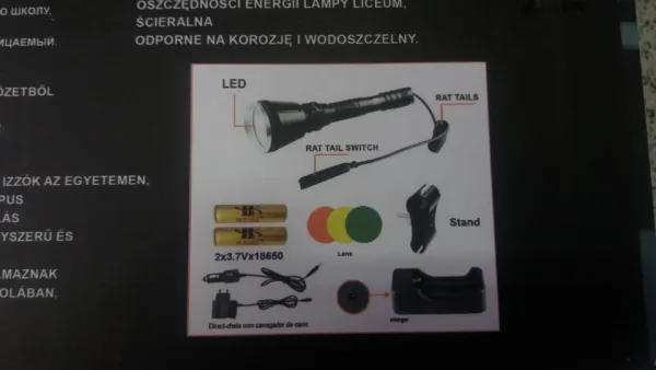 Ловен прожектор BL-Q2888-HUNTING , T6, монтажна скоба 3 филтъра, 1 режим светене — снимка 5