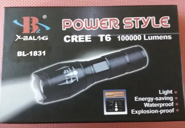 Ловен LED акумулаторен фенер BL-1831 + изнесен спусък+стойка — снимка 2