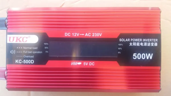 UKC автомобилен инвертор с дисплей 12V-220V 500W KC-500D — снимка 2