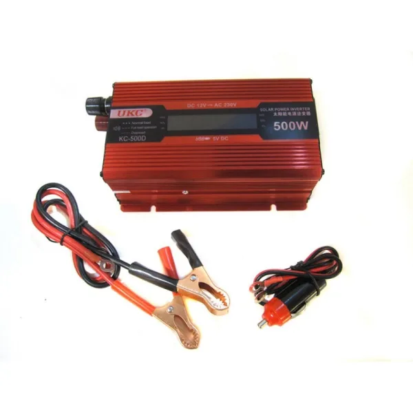 UKC автомобилен инвертор с дисплей 12V-220V 500W KC-500D — снимка 5