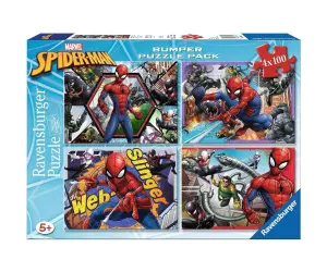 Ravensburger - Пъзел 4х100 ел. - Спайдърмен
