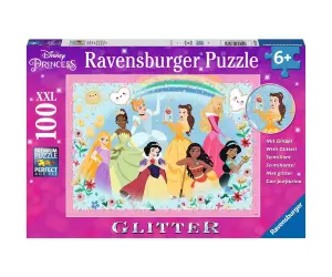 Ravensburger - Пъзел с брокат 100 ел. XXL - Дисни принцеси