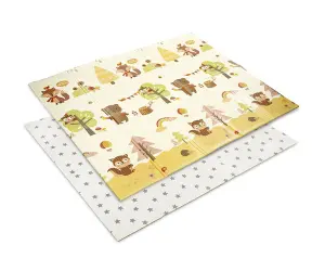 Lorelli Toys Двулицев термо килим за игра 180-200 см сгъваемо, in the forest