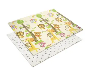 Lorelli Toys Двулицев термо килим за игра 180-200 см сгъваемо, under the rainbow