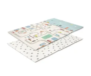 Lorelli Toys Двулицев термо килим за игра 120-180 см сгъваемо, city road play