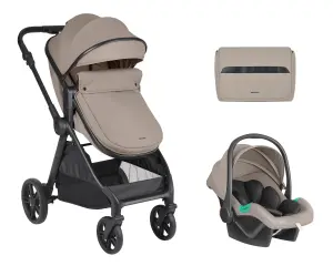 Комбинирана количка 3в1 трансф. седалка Eloe Dark Beige