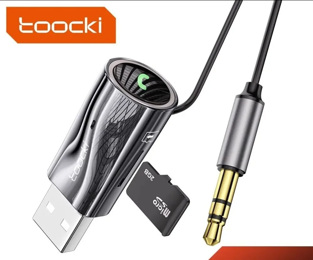 Toocki Bluetooth 3в1 Aux Адаптер Аудио приемник и Хендсфри — снимка 5