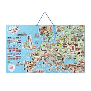 Европа - магнитна карта, пъзел и игра, 3 в 1