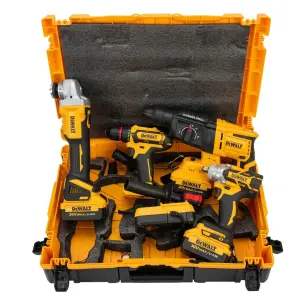 Акумулаторен Комплект 4в1 Гайковерт Винтоверт Перфоратор Ъглошлайф DeWALT