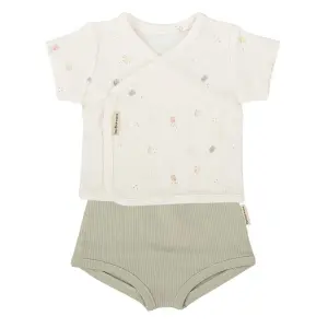 Жилетка к.р. и къси гащи Chicks 0-1м White/Green