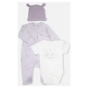 Спален комплект 3 ч. Rabbit and Carrots 0-3M/62 Lilac