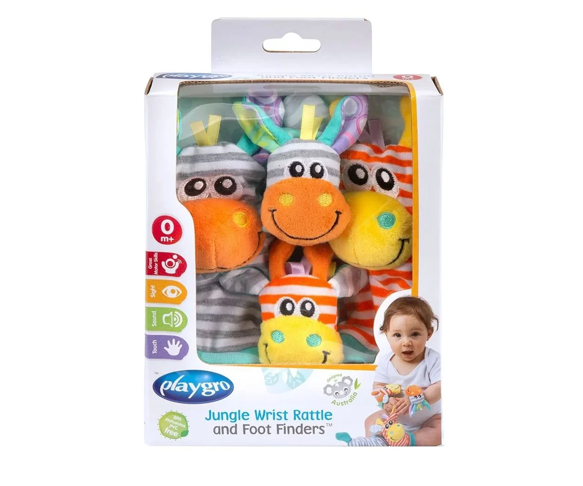 Playgro-Гривни Дрънкалки и Чорапки джунгла Rerfesh 0м+