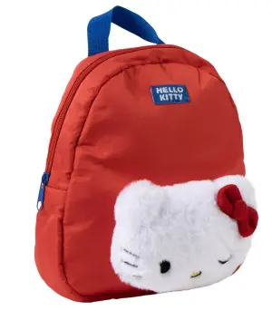 Детска раница за градина с плюшена фигура hello kitty