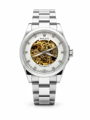 Мъжки Rolex Skeleton Automatic White / Steel #218