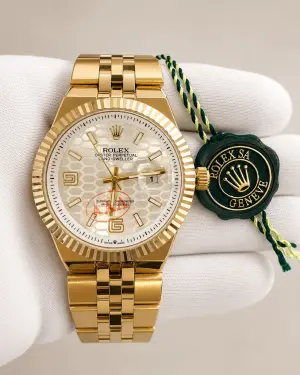 Мъжки Rolex Land-Dweller Gold / White Motif Dial #189