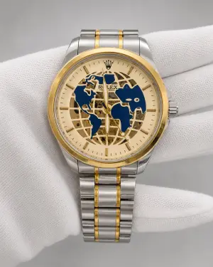 Мъжки Rolex Skeleton World Map Two-Tone Gold #178