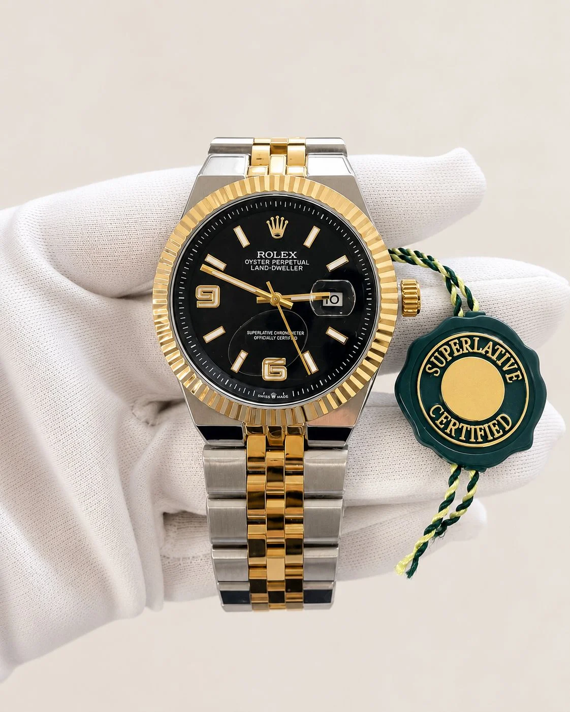 Мъжки Rolex Land-Dweller Black Dial Gold / Steel #103